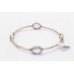 Sterling silver 925 jewelry bangle bracelet purple zircon gem stones C 568